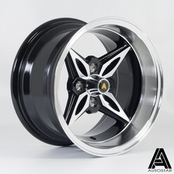 Autostar Kanji 14x8" 4x114.3 ET-5, Noir, Rebord Poli