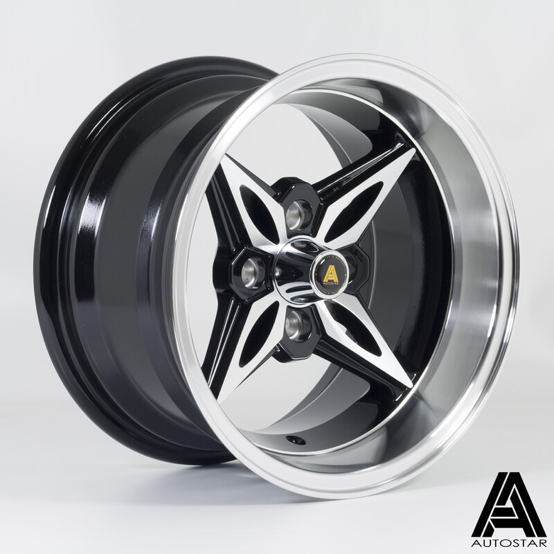 Autostar Kanji 14x8" 4x114.3 ET-5, Noir, Rebord Poli