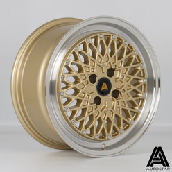 Autostar Minus-L 16x7.5" 4x100 ET25, Dorée, Rebord Poli