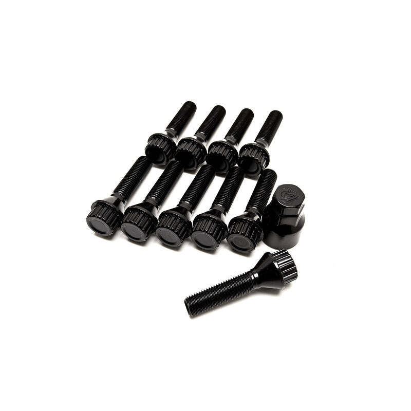 Vis de Roue Longues Noires M12x1.5 (Pack de 20 + Douille) 