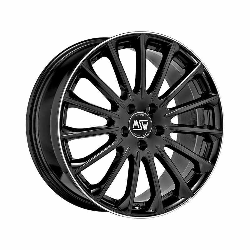MSW 30 20x8.5" 5x112 ET35, Noir Brillant, Rebord Poli