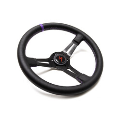 Volant DriftShop Tulipé (70 mm), Edition Spéciale "Purple", Cuir Noir