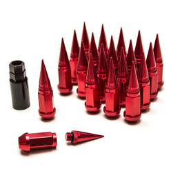 Ecrous Spike Rouges en Aluminium Forgé - M12x1.25 (Pack de 20)