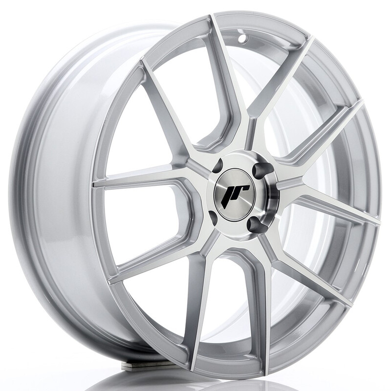 Japan Racing JR-30 17x7" 4x100 ET40, Gris Argenté, Face Polie