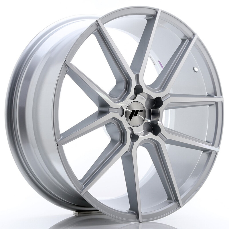Japan Racing JR-30 Extreme Concave 21x9" (5 trous - sur mesure) ET20-40, Gris Argenté, Face Polie