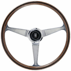 Volant Nardi 60e Anniv., Bois, Branches Chromées, Tulipé 45 mm, Ø38 cm