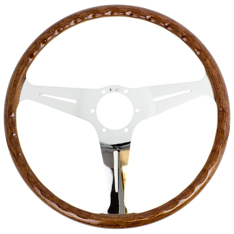 Volant Nardi Classic ND39, Bois, Branches Chromées, Tulipé 40 mm