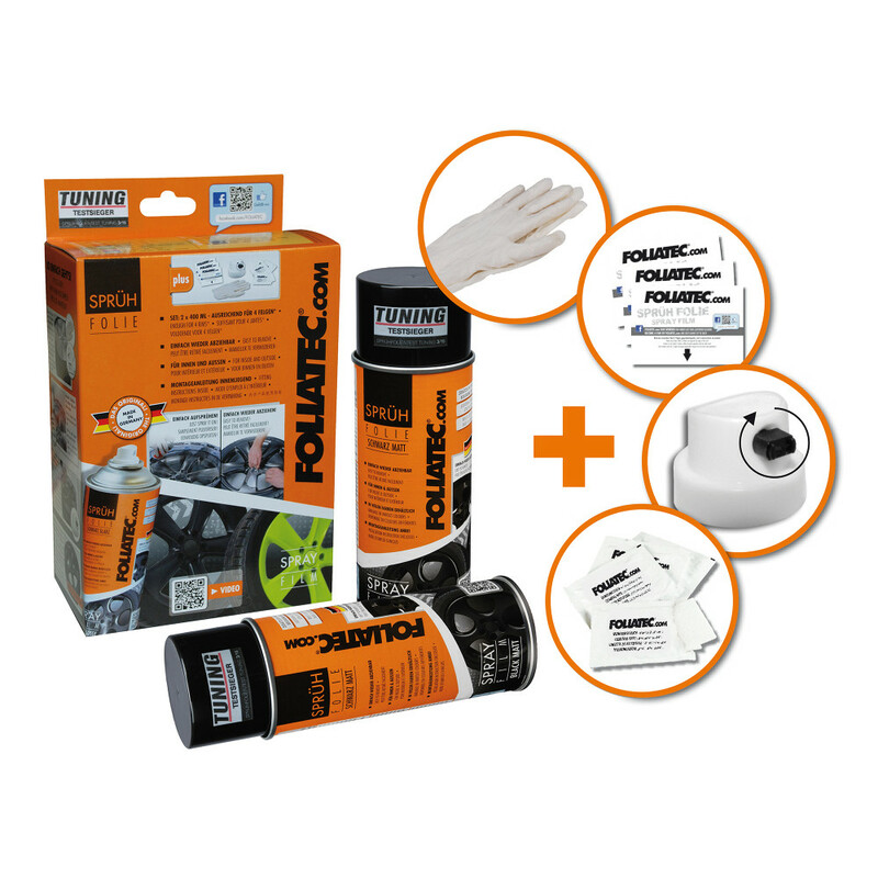 Kit Film en Spray Foliatec Noir Brillant (2 x 400 mL)