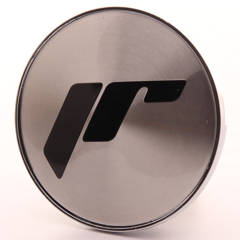 Sticker Universel pour Cache Central Japan Racing - Fond Chrome, Lettres Noires