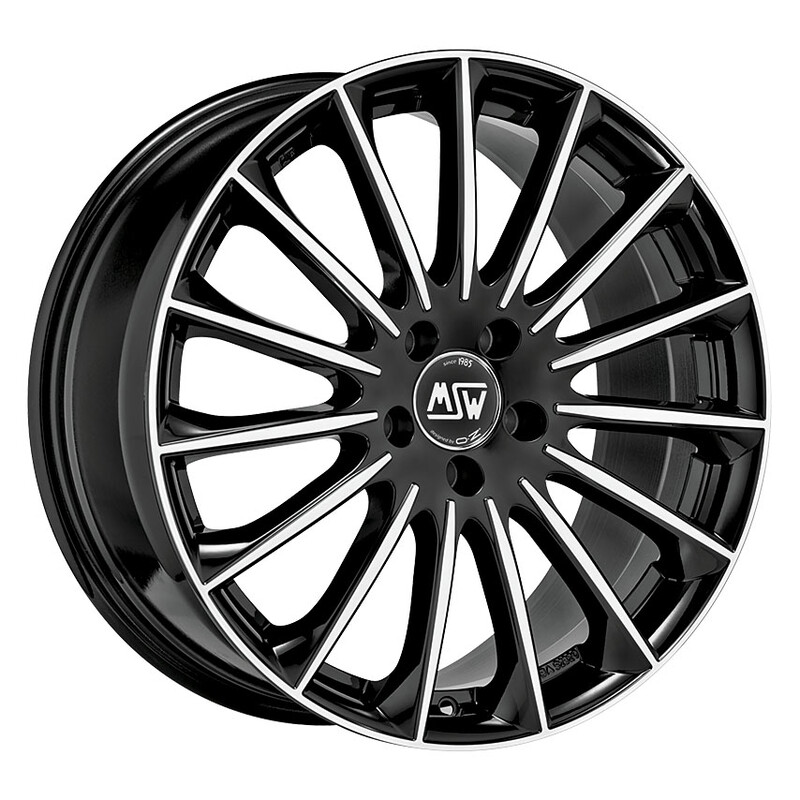 MSW 30 20x8.5" 5x112 ET20, Noir Brillant, Branches Polies