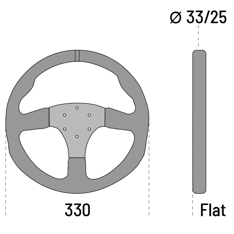 Volant Sparco R330, Plat, Cuir Retourné