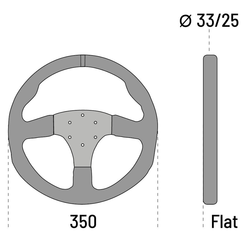 Volant Sparco R350, Plat, Cuir Retourné