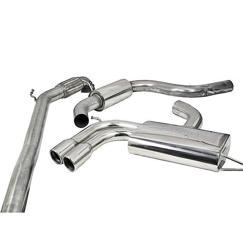 Ligne d'Echappement Complète "Turboback" Cobra pour Audi A3 8P Sportback, 2.0L TFSI, 2 Roues Motrices (03-12)