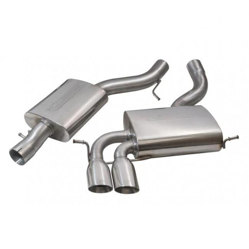 Ligne d'Echappement "Catback" Cobra pour Audi A3 8P 3 Portes, Quattro, 2.0L TFSI (03-12)