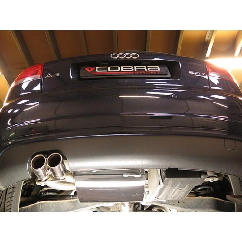 Ligne d'Echappement "Catback" Cobra pour Audi A3 8P 3 Portes, Quattro, 2.0L TFSI (03-12)