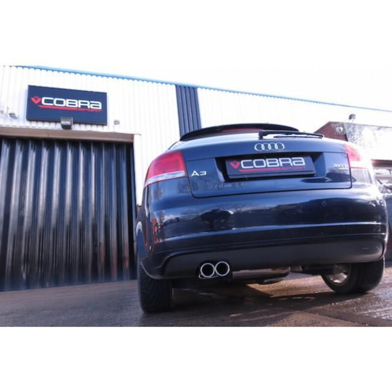 Ligne d'Echappement "Catback" Cobra pour Audi A3 8P 3 Portes, Quattro, 2.0L TFSI (03-12)