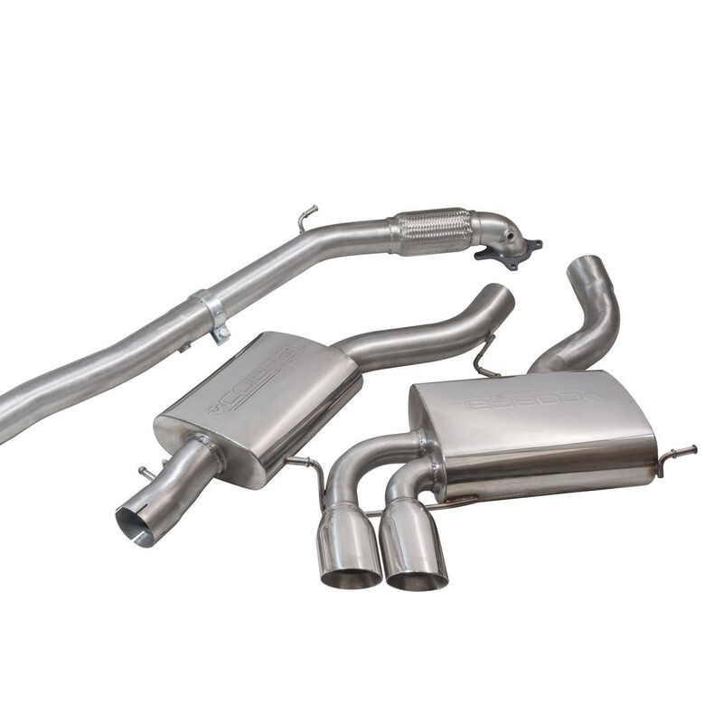 Ligne d'Echappement Complète "Turboback" Cobra pour Audi A3 8P 3 Portes, Quattro, 2.0L TFSI (03-12)