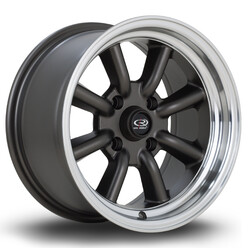 Rota RKR 15x8" 4x100 ET10, Gunmetal, Rebord Poli