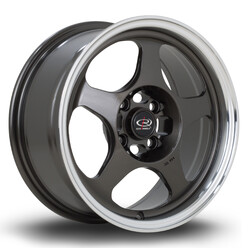Rota Slipstream 15x7" 4x100 ET28, Gunmetal, Rebord Poli