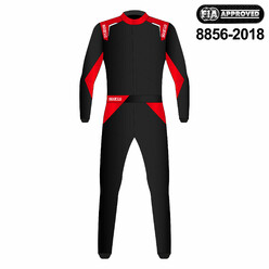 Combinaison Sparco Sprint Noire & Rouge (FIA 8856-2018)