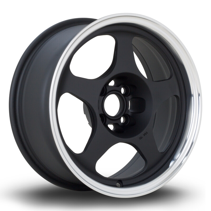 Rota Slipstream 15x6.5" 4x95.25 ET7, Noir Satiné, Rebord Poli