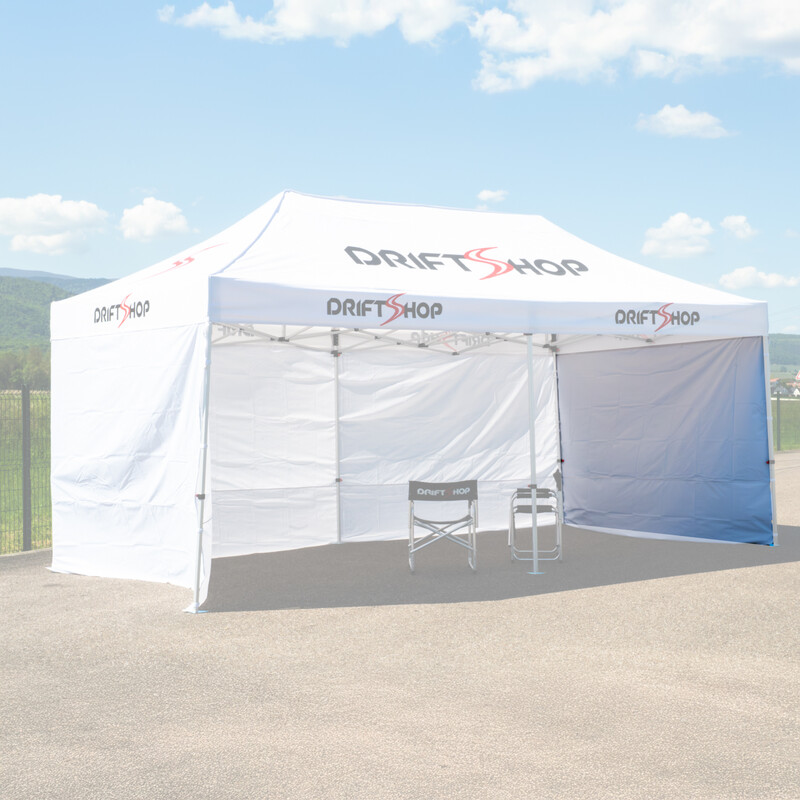Cloison 3m pour Tonnelle DriftShop Blanche (Paroi Tente Paddock 3x6)