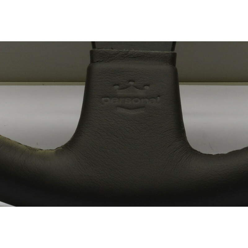 Volant Personal Thunder (350 mm) Cuir Noir & Cuir Bleu Perforé, Branches Noires