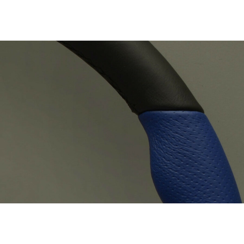 Volant Personal Thunder (350 mm) Cuir Noir & Cuir Bleu Perforé, Branches Noires