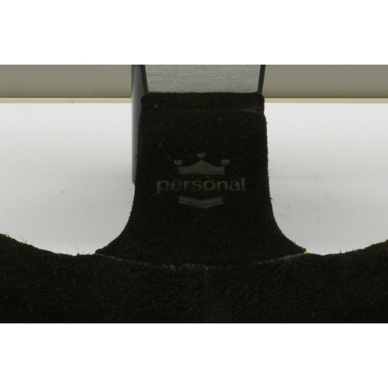 Volant Personal Fitti Corsa (350 mm) Cuir Noir Retourné, Branches Noires, Coutures Jaunes