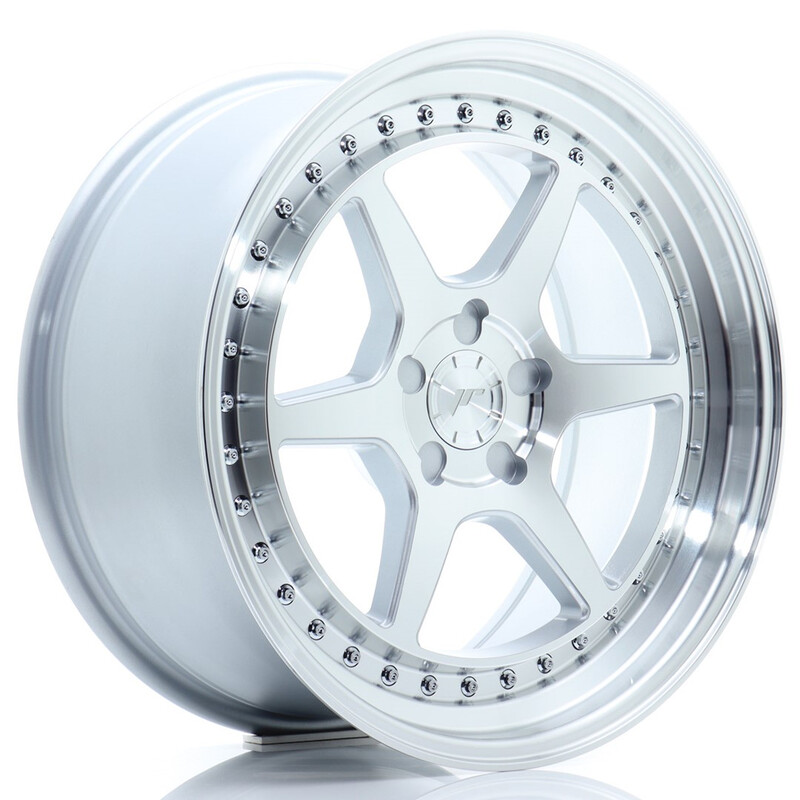 Japan Racing JR-43 18x8.5" (5 trous - sur mesure) ET15-35, Gris Argenté / Poli