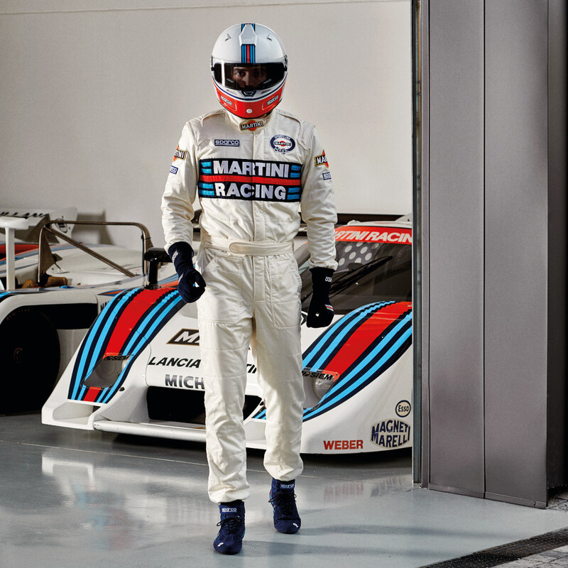 Combinaison Sparco R567 Martini Racing Replica Blanche (FIA 8856-2018)