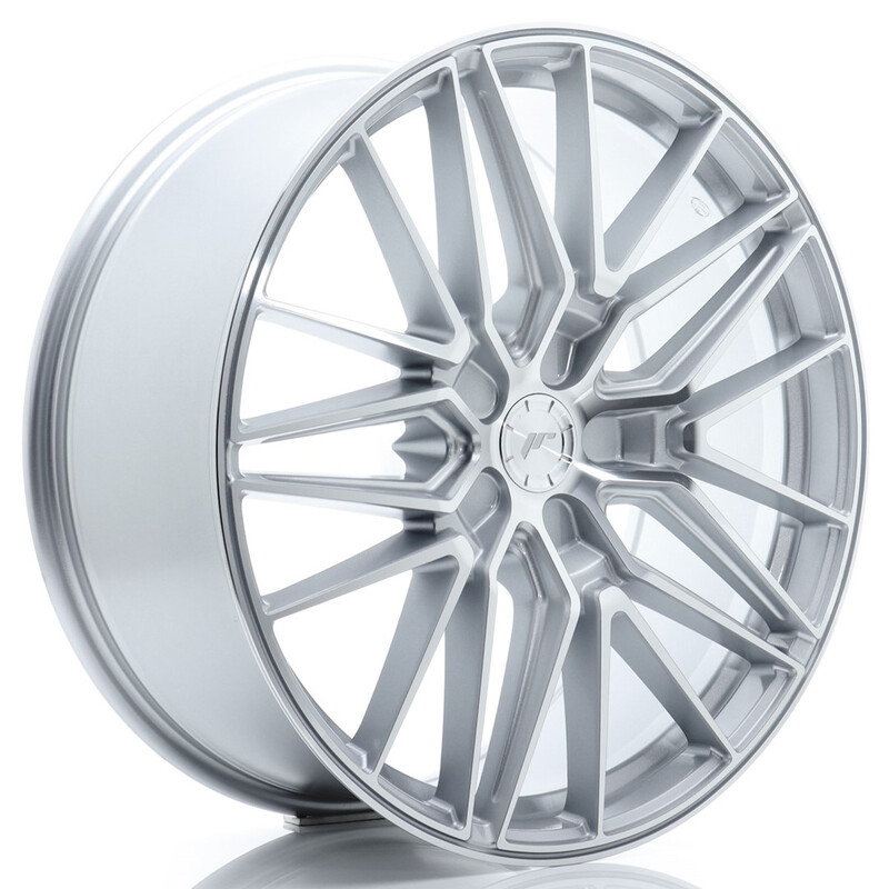 Japan Racing JR-38 21x9.5" (5 trous - sur mesure) ET14-58, Gris Argenté / Poli