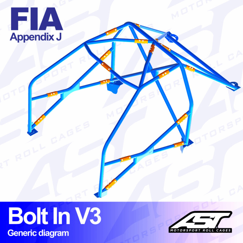 Arceau 6 Points à Boulonner AST Rollcages V3 pour Audi Quattro - FIA