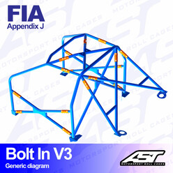 Arceau 6 Points à Boulonner AST Rollcages V3 pour BMW E36 Coupé - FIA