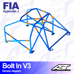 Arceau 6 Points à Boulonner AST Rollcages V3 pour VW Golf 2 - FIA