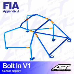 Arceau 6 Points à Boulonner AST Rollcages V1 pour Ford Sierra MK1, 2 & 3 - Coupé (Propulsion) - FIA