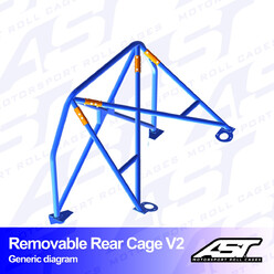 Demi-Arceau à Boulonner AST Rollcages V2 Démontable pour Audi 100 / 200