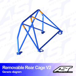 Demi-Arceau à Boulonner AST Rollcages V2 Démontable pour Audi S3 8V - 5 Portes, Sportback, Quattro