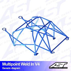 Arceau 10 Points à Souder AST Rollcages V4 pour Audi A1 8X (3 Portes, Traction)