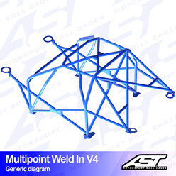 Arceau 10 Points à Souder AST Rollcages V4 pour Audi A3 8L - 3 Portes, Quattro