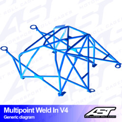 Arceau 10 Points à Souder AST Rollcages V4 pour VW Golf 4 - 3 Portes (4 Motion)