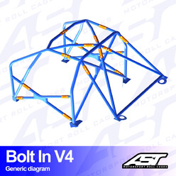 Arceau 6 Points à Boulonner AST Rollcages V4 pour Audi A1 8X (3 Portes, Traction) - FIA