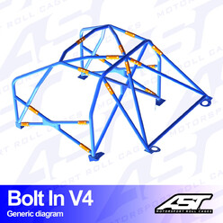 Arceau 6 Points à Boulonner AST Rollcages V4 pour Volvo 945 - FIA