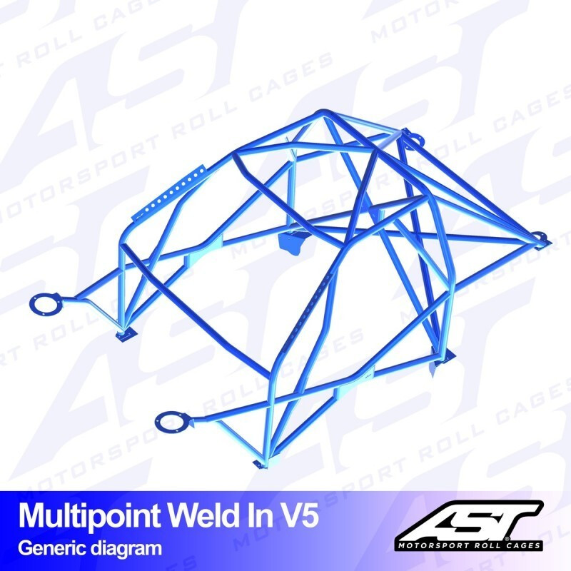 Arceau 10 Points à Souder AST Rollcages V5 pour Audi A1 8X (3 Portes, Traction)