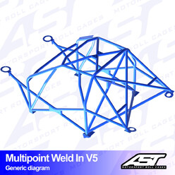 Arceau 10 Points à Souder AST Rollcages V5 pour Audi A3 8L - 3 Portes, Traction