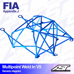 Arceau 10 Points à Souder AST Rollcages V5 pour Mitsubishi Lancer Evo 2 (II) - FIA
