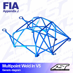 Arceau 10 Points à Souder AST Rollcages V5 pour Opel Calibra Coupé, Traction - FIA