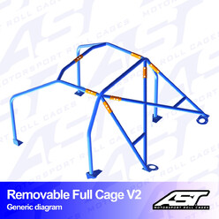 Arceau 6 Points à Boulonner AST Rollcages V2 Démontable pour Audi 100 / 200