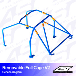 Arceau 6 Points à Boulonner AST Rollcages V2 Démontable pour Audi A3 8V - 4 Portes, Quattro