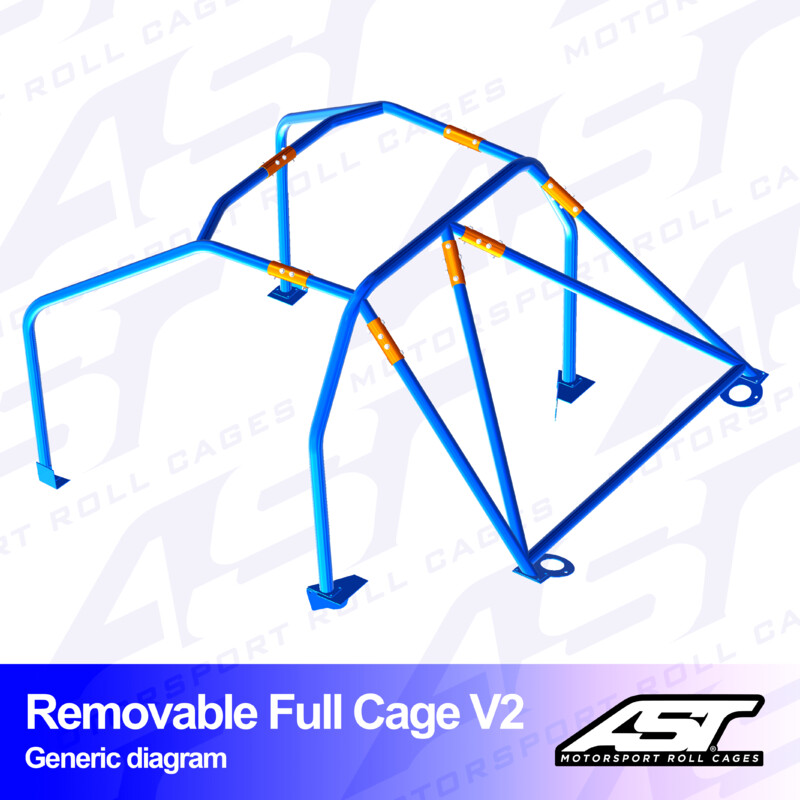 Arceau 6 Points à Boulonner AST Rollcages V2 Démontable pour Audi A3 8V - 5 Portes, Sportback, Quattro